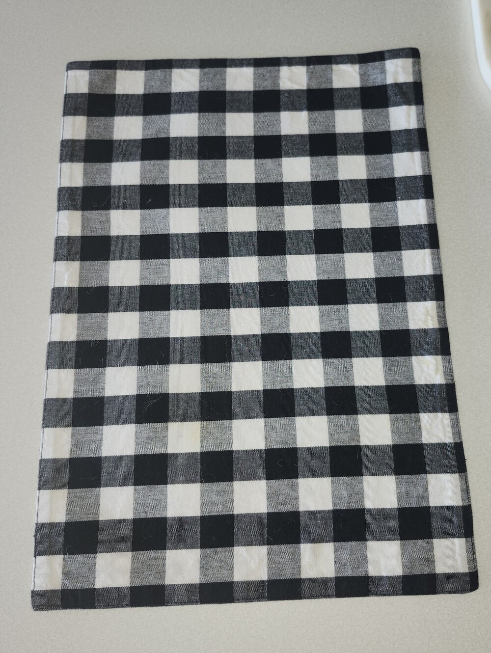 Urban Villa Set Of 6 Black & White Plaid Buffalo Check Placemats 14"x20"